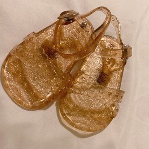 sparkle rose gold jelly sandals